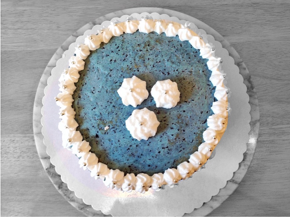Blaue Torte Dekor